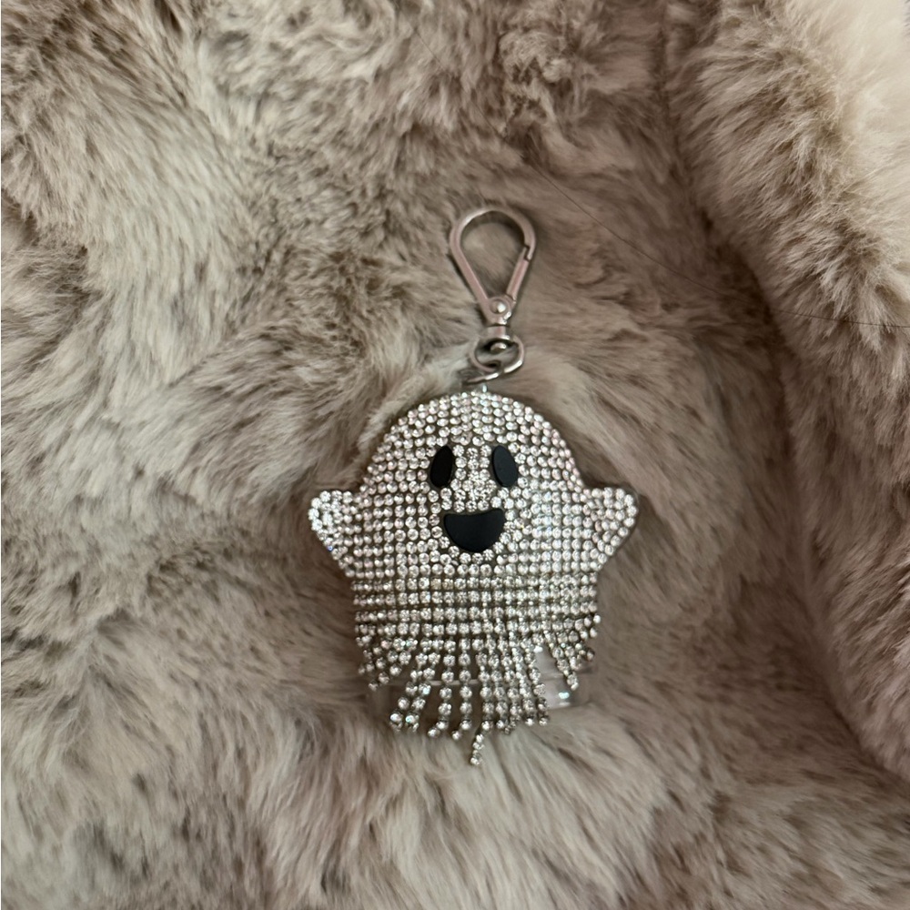 Bath and body work Rhinestone Ghost Keychain Charm - Silver Sparkle